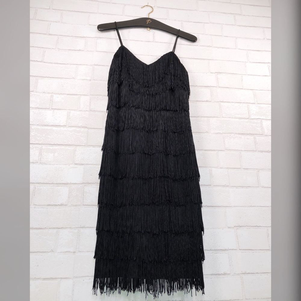 Vintage New Leaf Fringe Flapper Dress - Picture 2 of 16